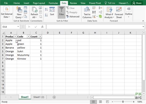 Count Distinct Excel