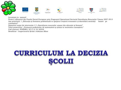 Curriculum La Decizia Scolii Model