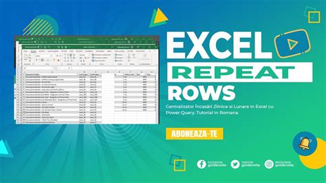 Excel Tutorial Romana. Repetare Rânduri In Excel. Funcții Excel