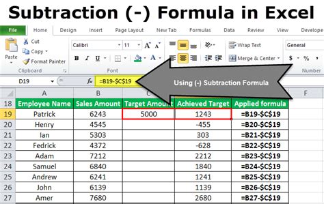 Formula De Scadere In Excel