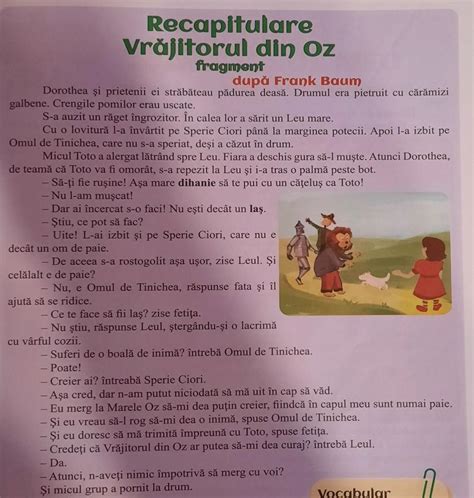 Formulează Planul Simplu De Idei Al Textului Vrăjitorul Din Oz