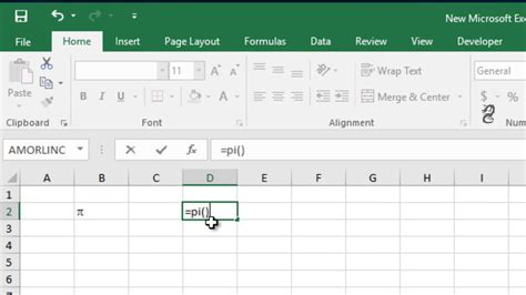 Pi In Excel