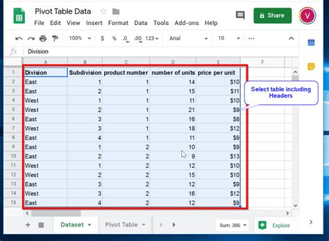 Pivot Table Google Sheets