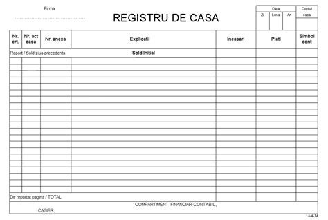 Registru De Casa Model 2019 Excel
