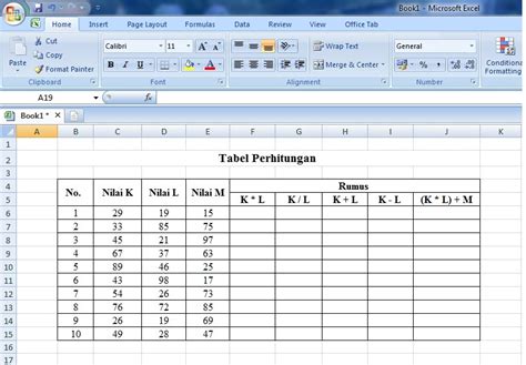 Tabel Excel Download